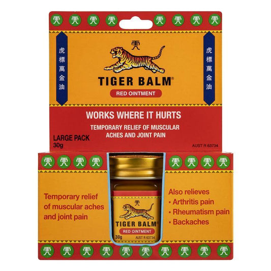 Tiger Balm Red Ointment 30g - Fast Relief for Muscle Aches - Auzzistore
