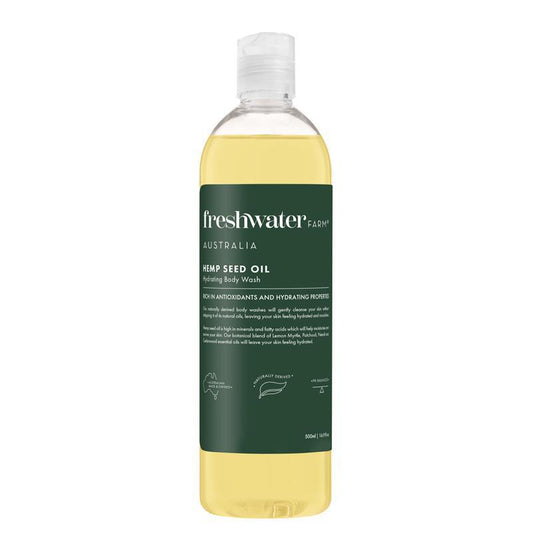 Freshwater Farm Hemp Seed Oil Body Wash 500ml – Natural, Hydrating, pH Balanced