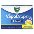 Vicks VapoDrops + Cough Honey Lemon Menthol Lozenges - 16 Count