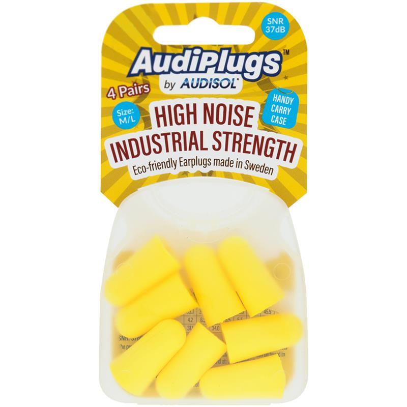 Audiplugs High Noise Industrial Strength Ear Plugs - 4 Pairs for Maximum Protection - Auzzi Store