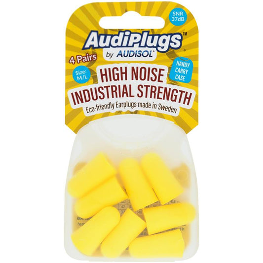 Audiplugs High Noise Industrial Strength Ear Plugs - 4 Pairs for Maximum Protection - Auzzi Store