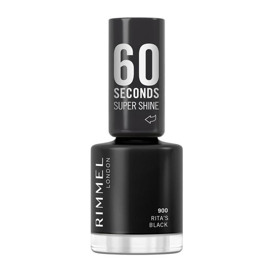 Rimmel 60 Seconds Nail Polish 900 Ritas Black - Auzzistore