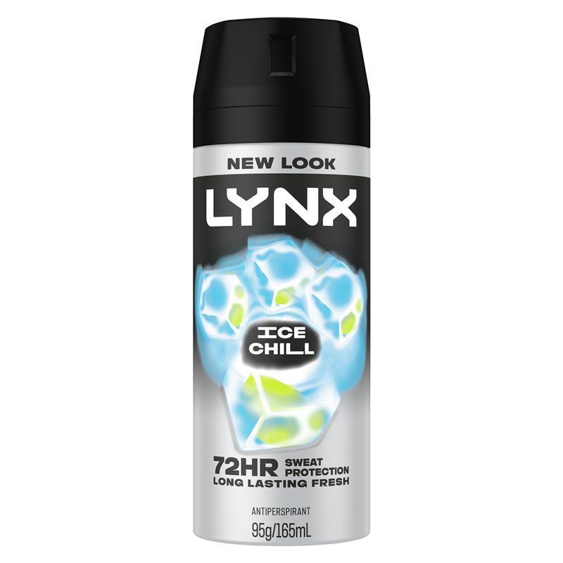 LYNX Ice Chill 165ml Antiperspirant Deodorant for Men, 72-Hour Mint Lemon