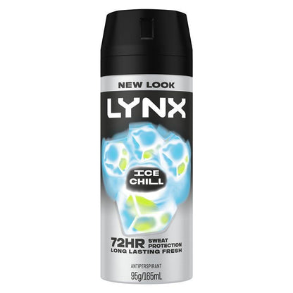 LYNX Ice Chill 165ml Antiperspirant Deodorant for Men, 72-Hour Mint Lemon