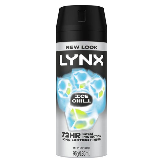 LYNX Ice Chill 165ml Antiperspirant Deodorant for Men, 72-Hour Mint Lemon