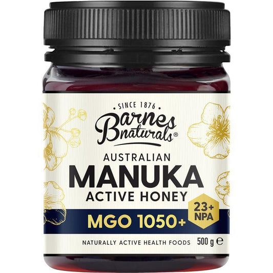 Barnes Naturals Pure Australian Manuka Honey MGO 1050+ 500g - Auzzistore