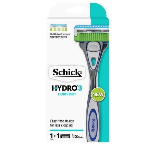 Schick Hydro 3 Men's Razor Kit – 3 Blade Ultra Glide with Hydrating Gel Pools