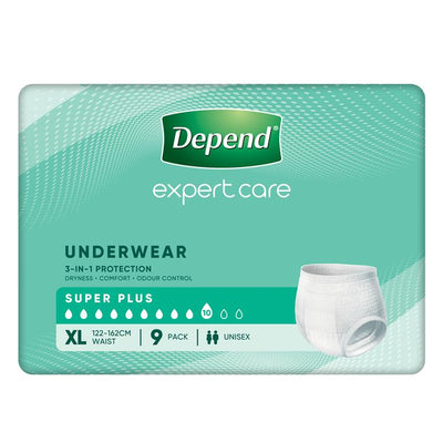 Depend Underwear Super Plus - Extra Large 9 Pack for Maximum Protection