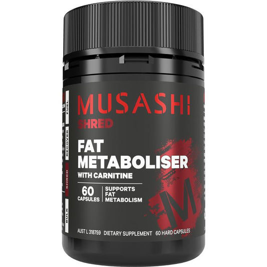 Musashi Fat Metaboliser + Carnitine - 60 Capsules for Natural Weight Management - Auzzi Store