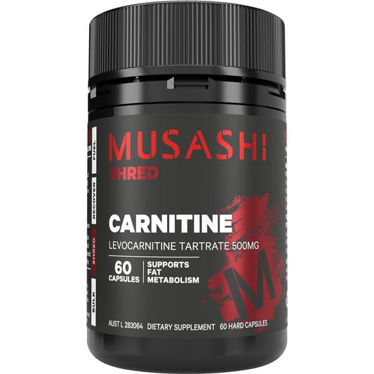 Musashi Carnitine 500mg - 60 Capsules for Enhanced Energy - Auzzi Store