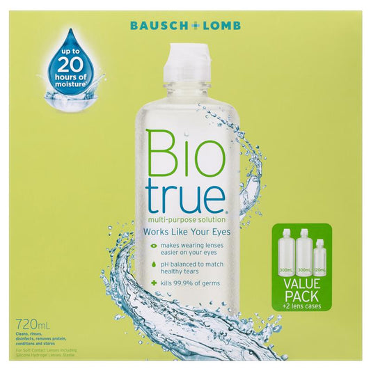 Bio True Value Pack 720ml - Ultimate Care for Your Contact Lenses-Auzzi Store