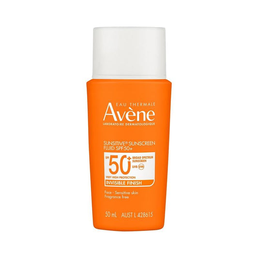 Avene Sunsitive Sunscreen Fluid SPF 50+ 50ml - Lightweight Protection - Auzzistore