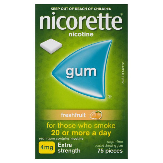 Nicorette Gum 4mg Fresh Fruit - 75 Pieces