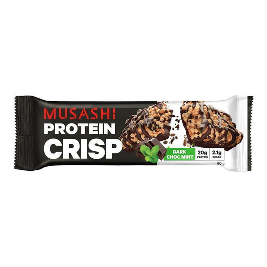 Musashi Protein Crisp Bar Choc Mint 60g - Delicious Protein Snack