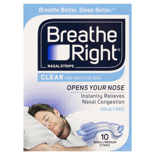Breathe Right Clear Regular Nasal Congestion Strips 10 - Instant Relief-Auzzi Store
