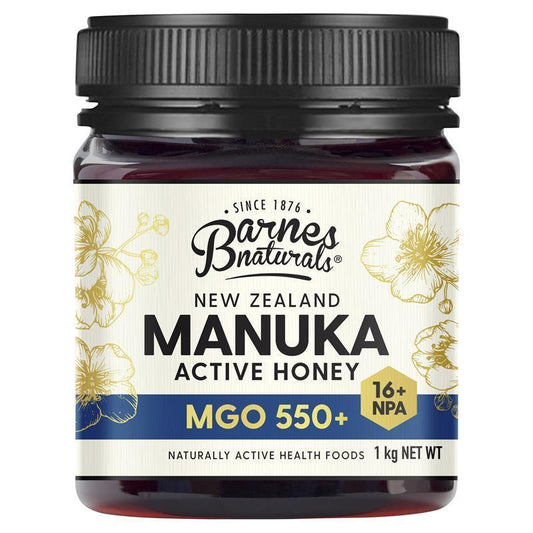 Barnes Naturals 1kg Certified MGO 550+ New Zealand Manuka Honey