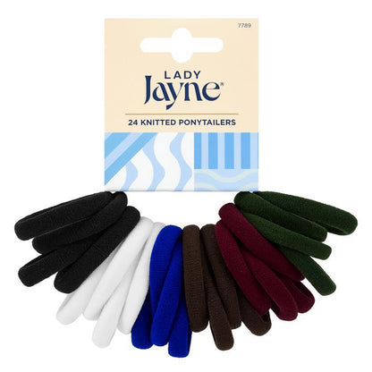 Lady Jayne Softies Value Pack - Basic Knitted Ponytailers, 24 Count-Auzzi Store