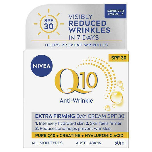 NIVEA Q10 Anti-Wrinkle Extra Firming Day Cream SPF30 50ml - Protect and Firm Your Skin - Auzzi Store