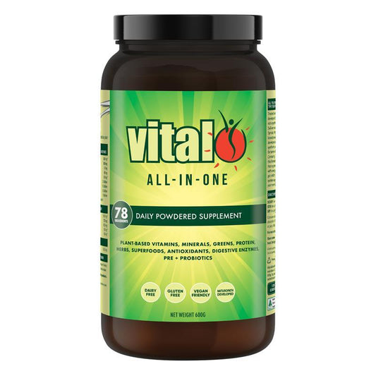 Vital All-In-One Nutrient Powder 600g – Organic Greens, Vitamins & Probiotics - Auzzistore
