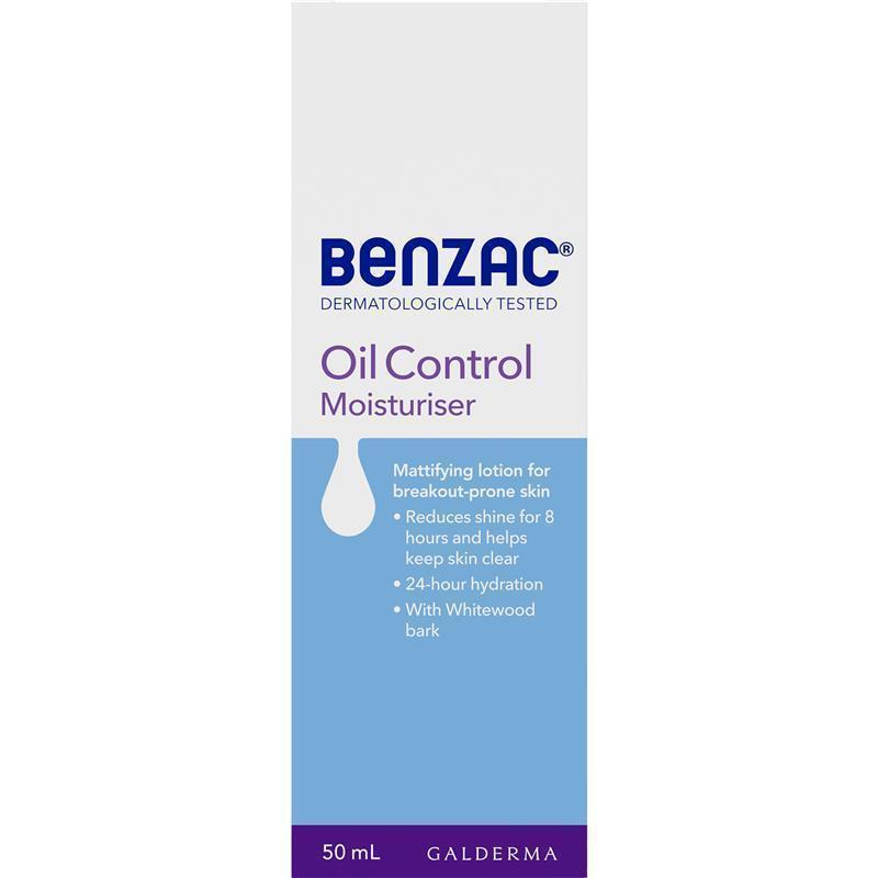 Benzac Oil Control Moisturiser 50ml - Shine Control for Breakout-Prone Skin