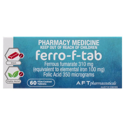 Ferro-F Iron 310mg + Folic Acid 350mcg Tablets, 60ct
