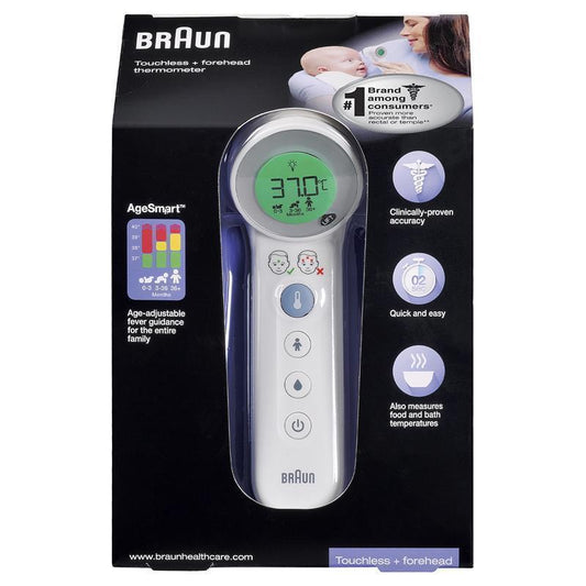 Braun Touchless + Forehead Thermometer BNT400 - Accurate Temperature Readings - Auzzi Store
