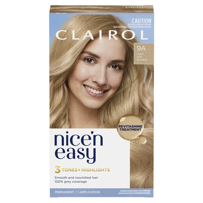 Clairol Nice N Easy 9A Natural Light Ash Blonde Permanent Hair Colour - 173g