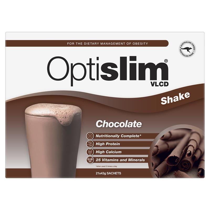 Optislim VLCD Meal Replacement Shake Chocolate 21x43g Sachets - Nutritionally Balanced Weight Management-Auzzi Store
