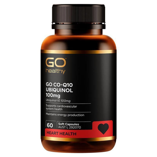 GO Healthy CoQ10 Ubiquinol 100mg 60 Capsules - Energy & Heart Support - Auzzi Store