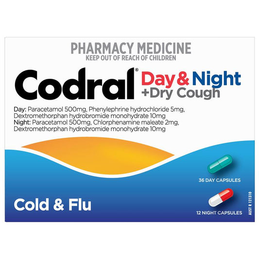 Codral Cold & Flu + Cough Day & Night - 48 Capsules-Auzzi Store