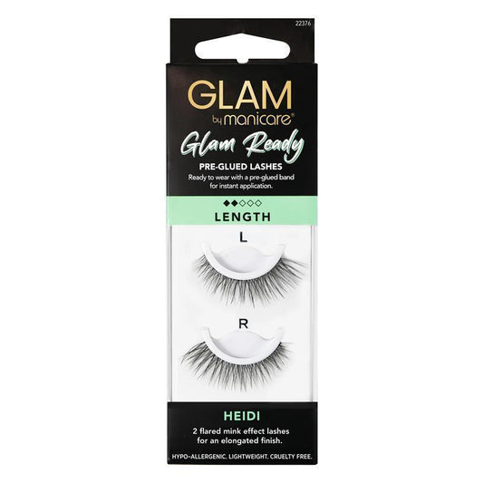 Glam By Manicare Pre-Glued Heidi Lashes - Flared Mink Effect