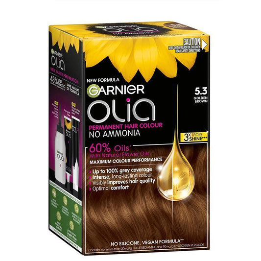 Garnier Olia 5.3 Golden Brown Permanent Hair Colour - Ammonia-Free with 60% Oils