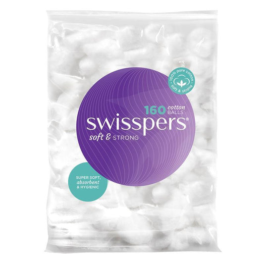Swisspers Cotton Balls - 160 Count Premium Soft Cotton for Versatile Use-Auzzi Store