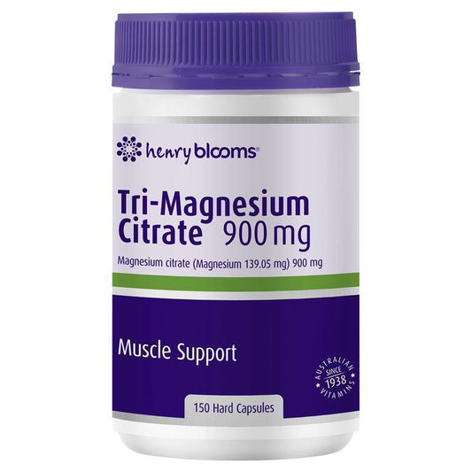 Henry Blooms Tri-Magnesium Citrate 900mg, 150 Vegan Capsules