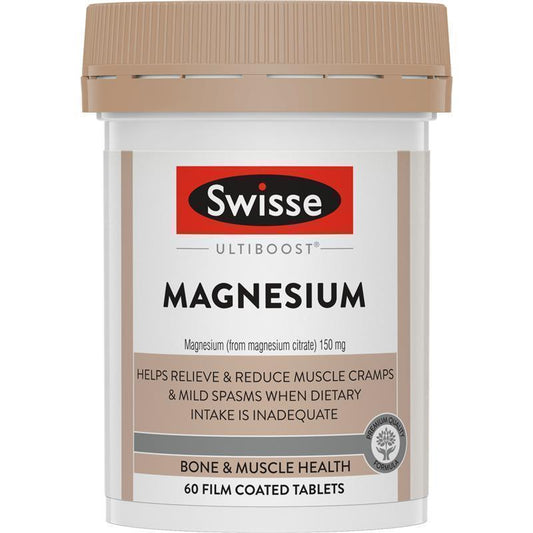 Swisse Ultiboost Magnesium Citrate 150mg - 60 Vegan Tablets