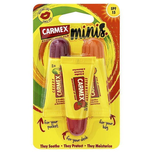 Carmex Lip Balm Squeeze Tube Minis - 3 Pack (15g)