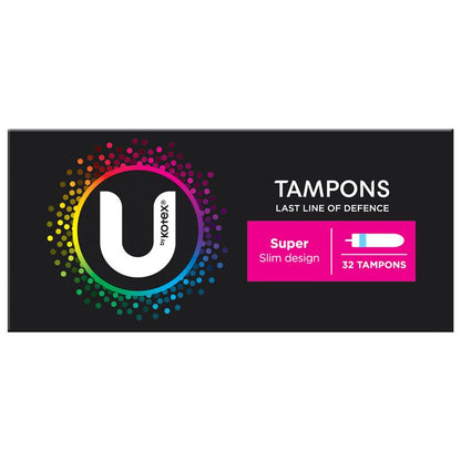 U by Kotex Super Slim Tampons 32-Tempons for Heavy Flow Protection