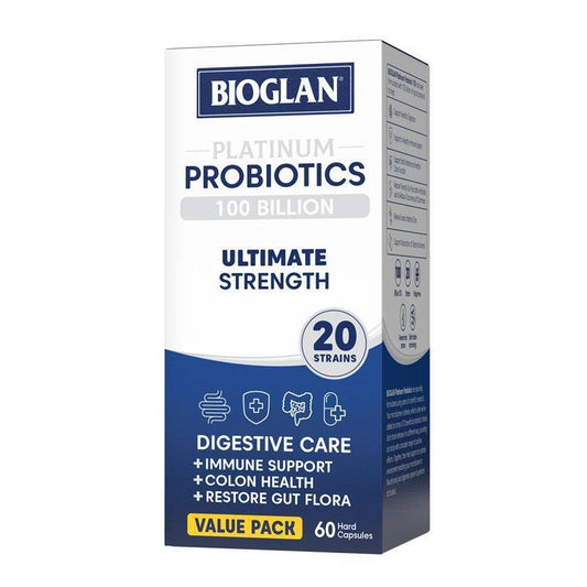 Bioglan Platinum 100B CFU Probiotics, 20 Strains, 60 Capsules