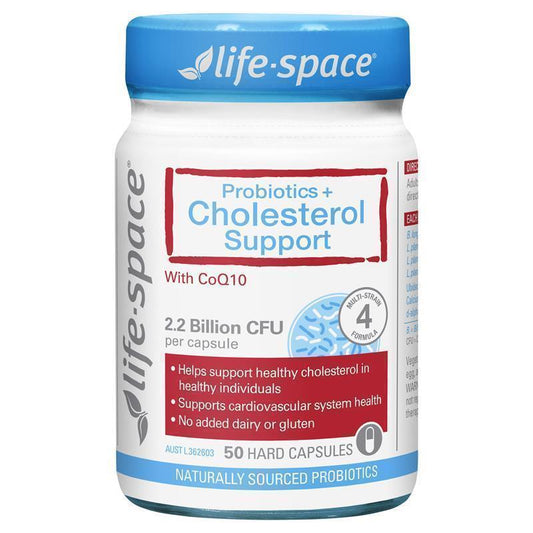Life-Space Probiotic with CoQ10 & Vitamins C/E for Cholesterol Support - 50 Caps