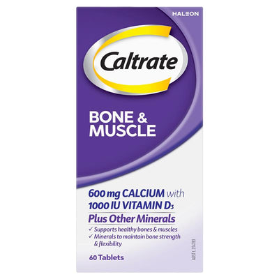 Caltrate Bone & Muscle Support, 60 Tablets with Calcium & Vitamin D