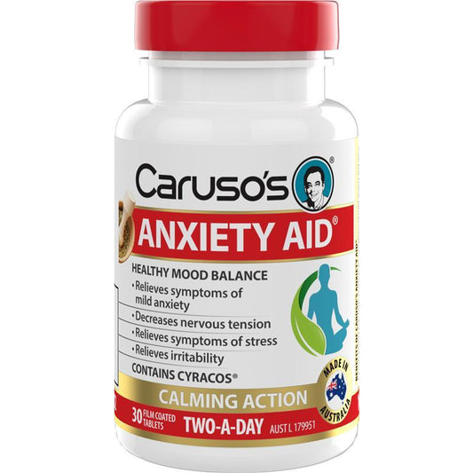 Caruso's Anxiety Aid 30 Tablets - Natural Calm Support - Auzzistore