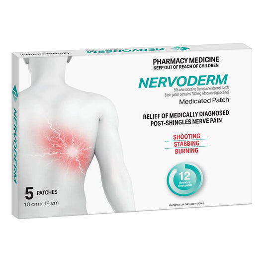 Nervoderm Lignocaine 5 Dermal Patch - 5 Pack - Auzzistore