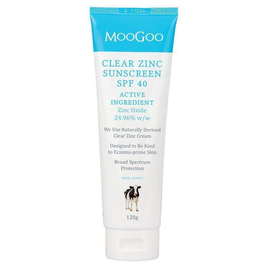 MooGoo Clear Zinc Sunscreen SPF40 120g - Gentle Protection for Sensitive Skin