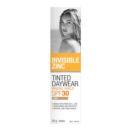 Invisible Zinc Tinted Daywear Light SPF 30+ 50g - Mineral Protection for Your Skin-Auzzi Store