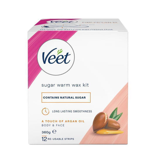 Veet Warm Wax with Argan Oil 360g - Smooth Skin for Sensitive Areas