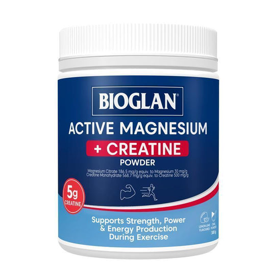 Bioglan Active Magnesium + Creatine 300g - Natural Muscle Strength & Recovery Support