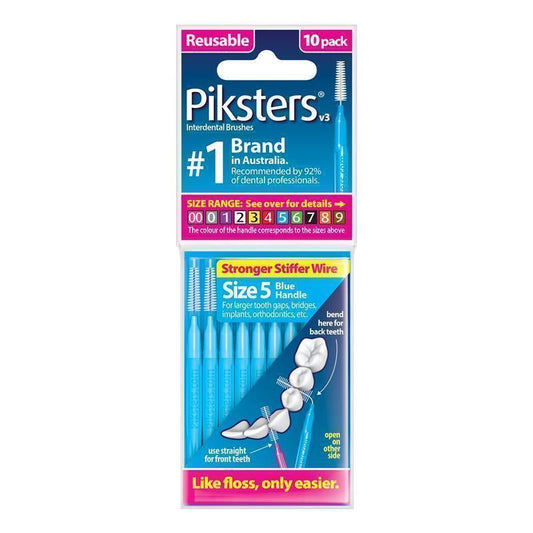 Piksters Interdental Brushes Size 5 Blue - 10 Pack for Optimal Oral Hygiene-Auzzi Store