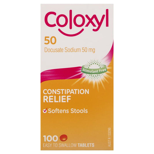 Coloxyl 50mg Stool Softener - 100 Tablets-Auzzi Store