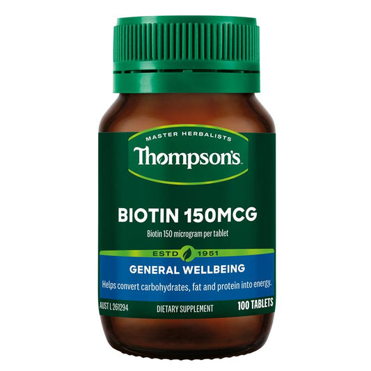 Thompson's Biotin 150mcg - 100 Tablets for Energy Metabolism-Auzzi Store