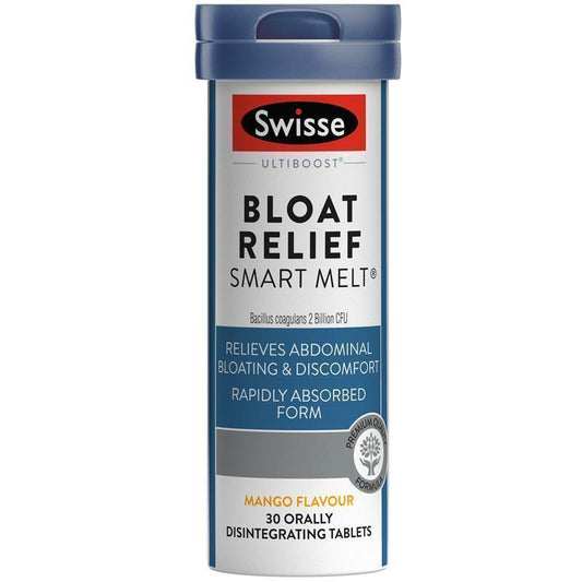 Swisse Bloat Relief Smart Melt 30 Tablets - Alleviate Bloating Naturally